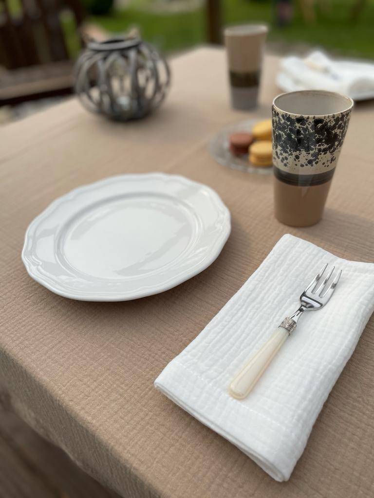 Wohn-Set Tischdecke & Stoffservietten aus Musselin Baumwolle von Musselin Liebe
