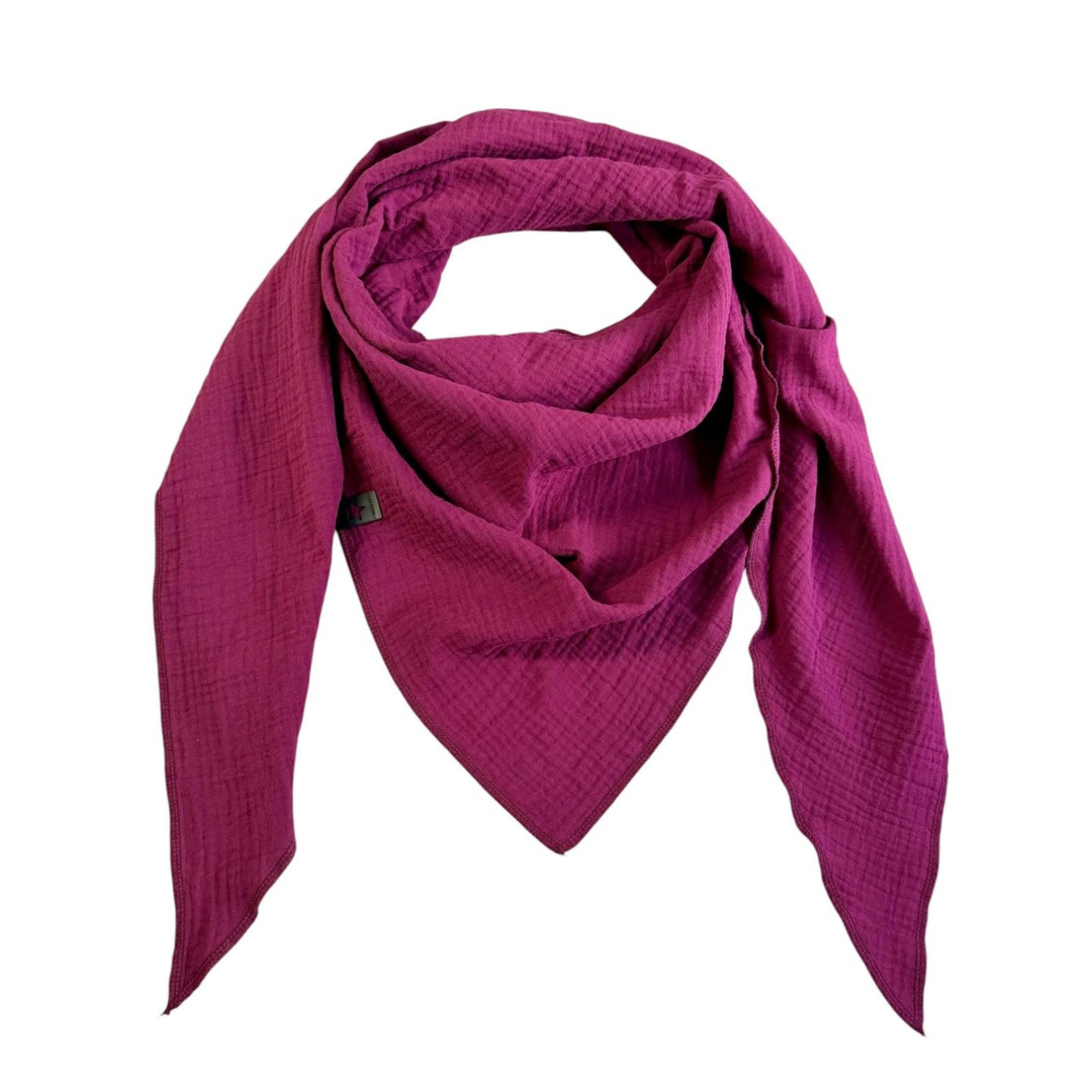 Musselin Liebe M Tuch burgundy Halstuch in weinrot mit dunkelroter Naht