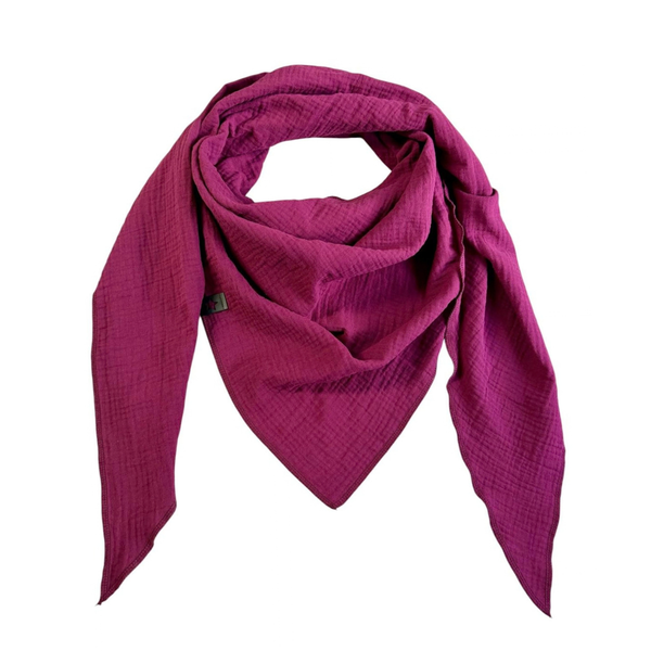 Musselin Liebe M Tuch burgundy Halstuch in weinrot mit dunkelroter Naht