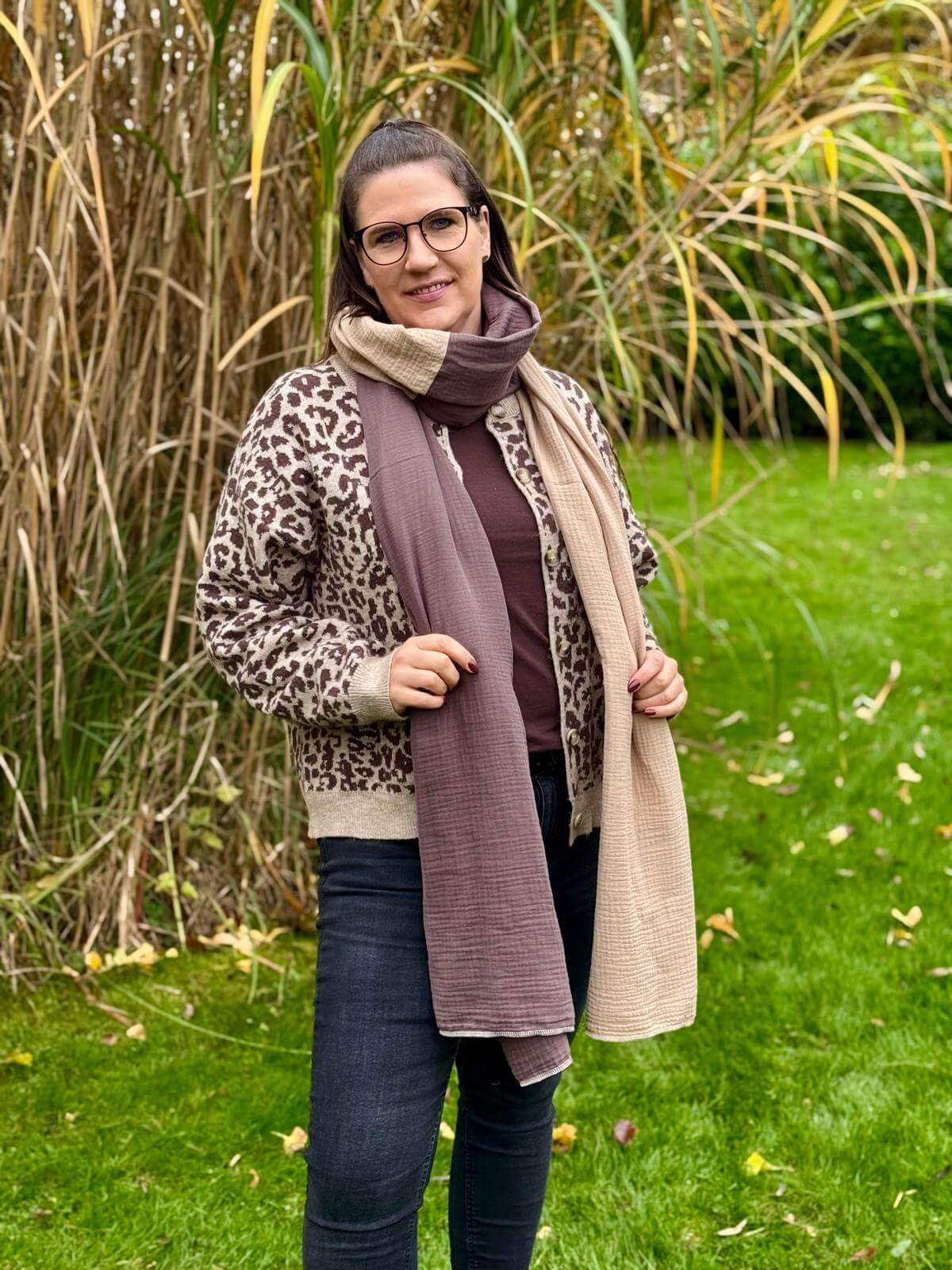 Musselin Schal XL Baumwolle Schals Herbst Winter lang groß Halstuch Tuch