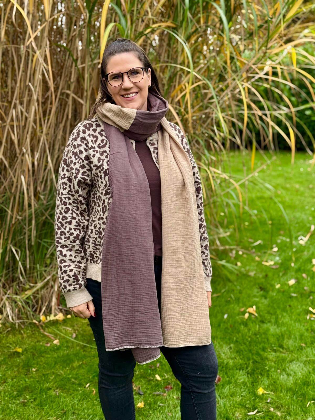 Musselin Schal XL Baumwolle Schals Herbst Winter lang groß Halstuch Tuch