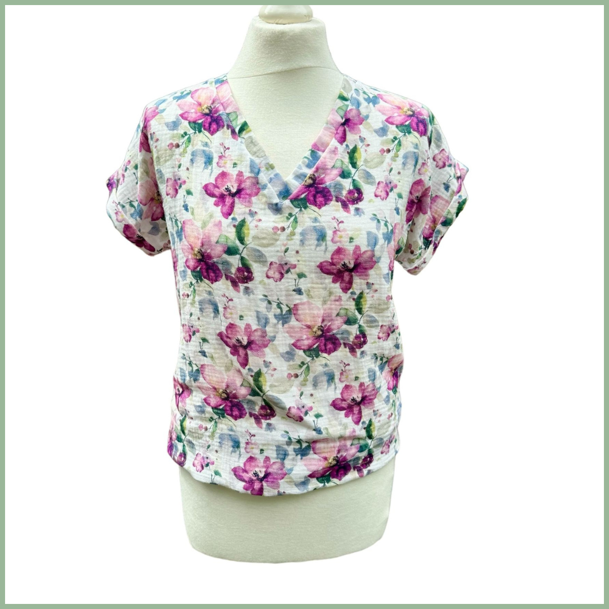 Shirt mit V-Ausschnitt Gr. XS
