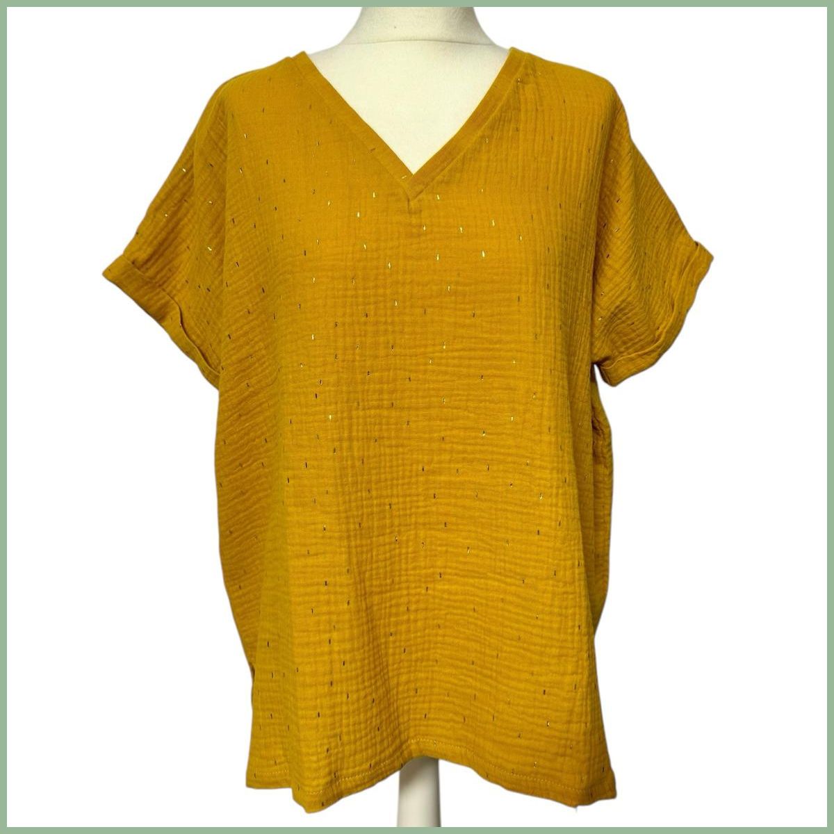 Shirt mit V-Ausschnitt Gr. 40/42