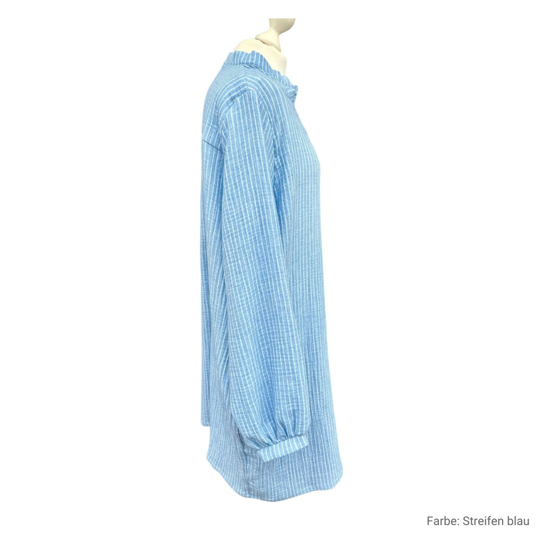 Musselin Liebe Lange Tunika Overshirt Kleid Damen