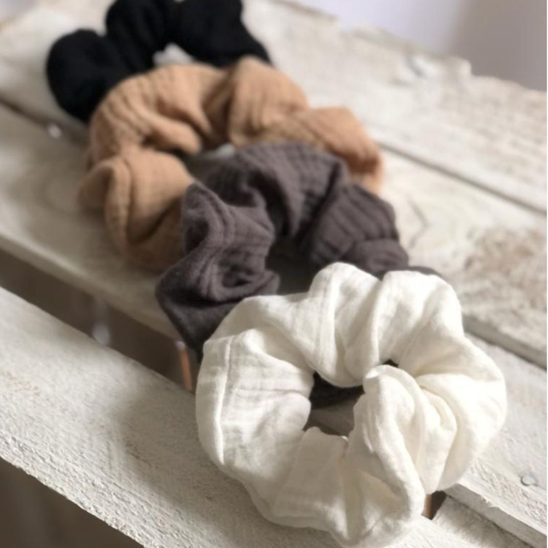 Scrunchie Haargummi aus Musselin Baumwolle von Musselin Liebe