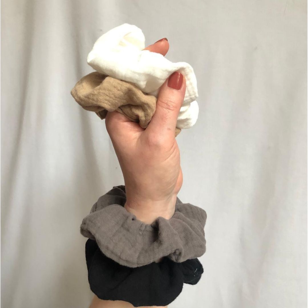 Scrunchie Haargummi aus Musselin Baumwolle von Musselin Liebe