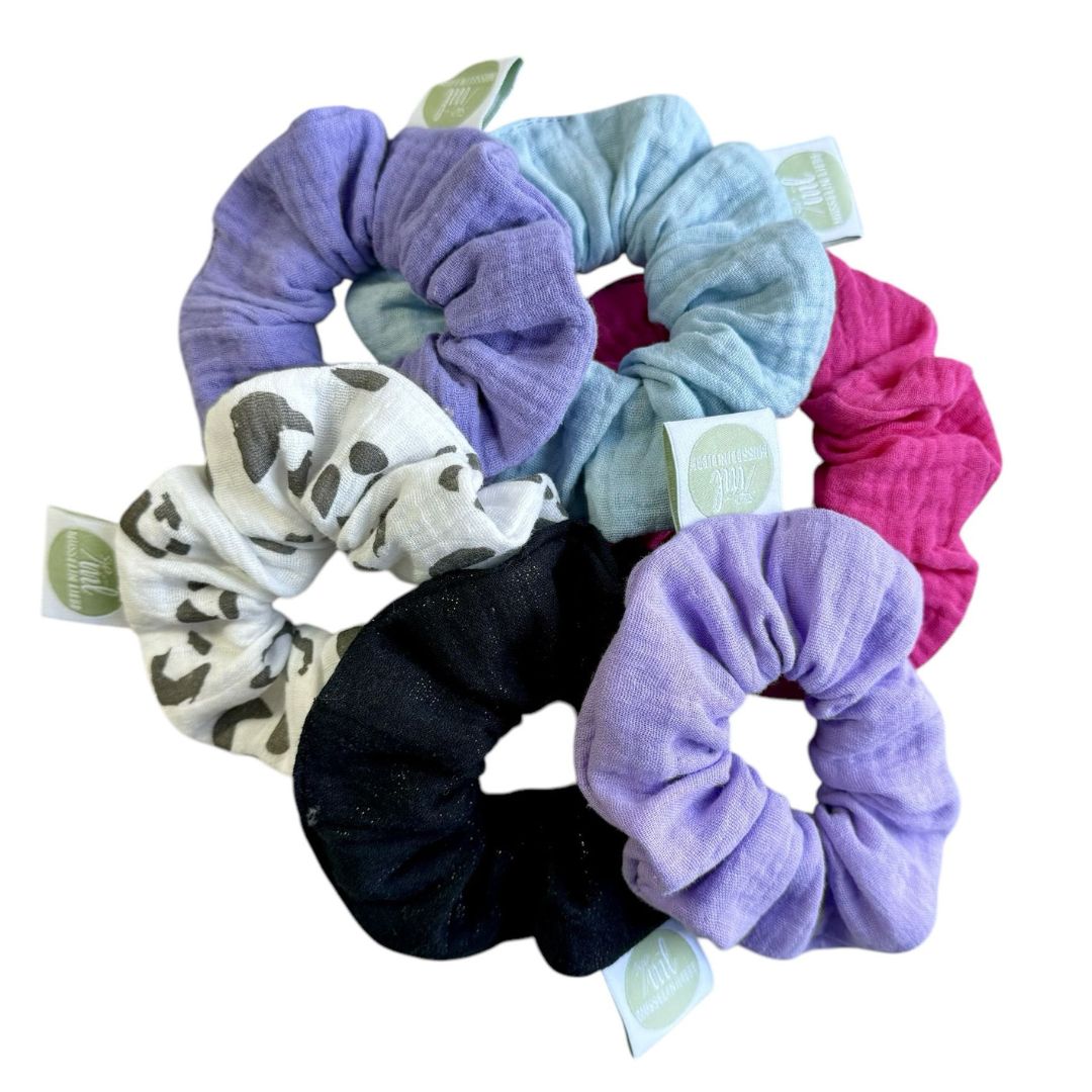 Scrunchie Haargummi aus Musselin Baumwolle von Musselin Liebe