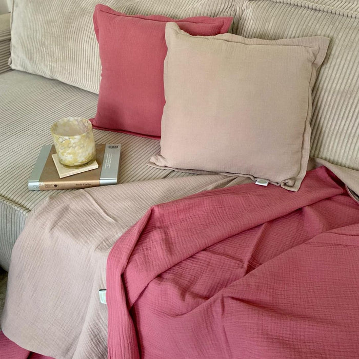 Set 2x Kissenbezüge & Decke aus Musselin Baumwolle von Musselin Liebe