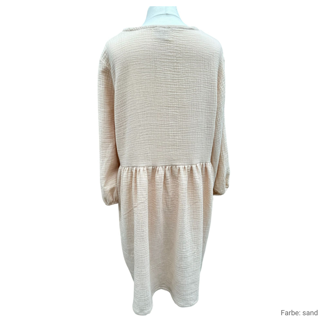 Musselin Liebe Langarmkleid Damen