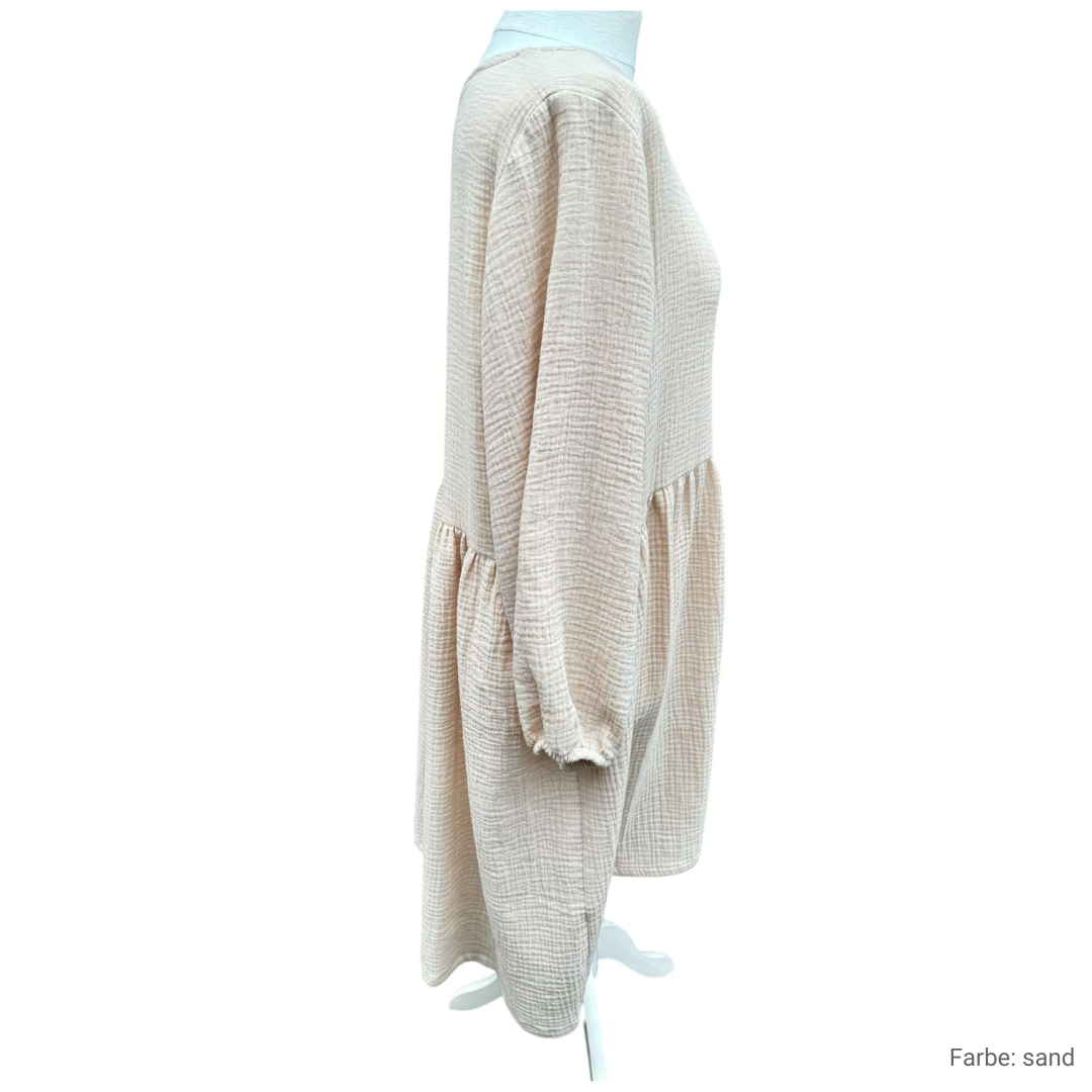Musselin Liebe Langarmkleid Damen