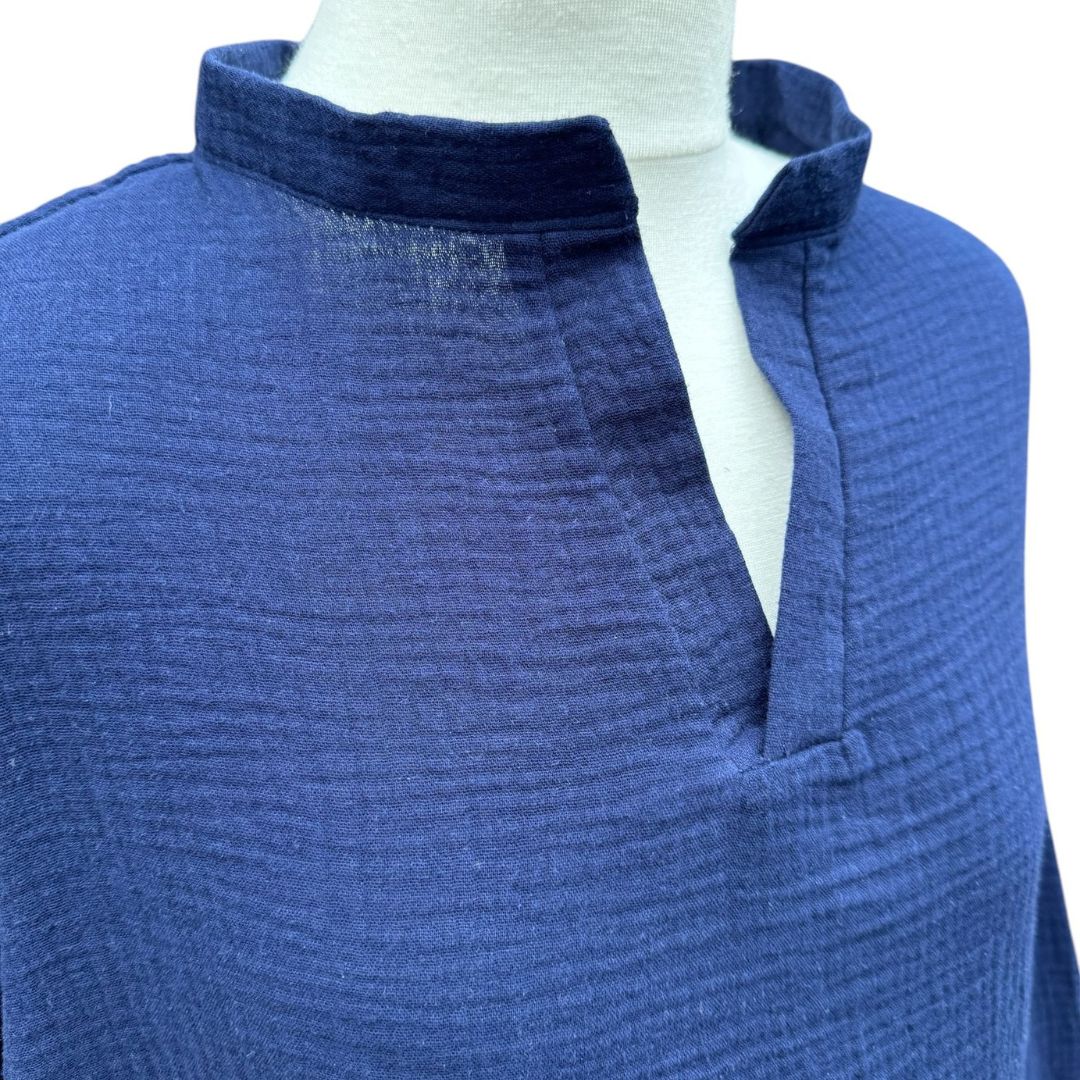 Musselin Liebe Lange Tunika Overshirt Kleid Damen