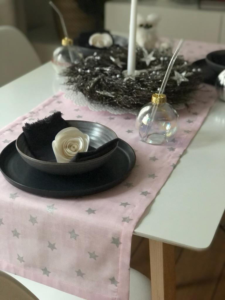 Musselin Liebe Tischläufer Weihnachten