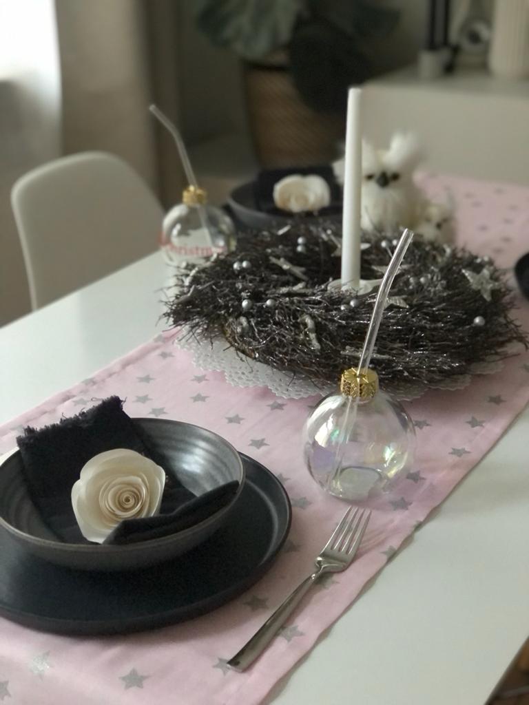 Musselin Liebe Tischläufer Weihnachten