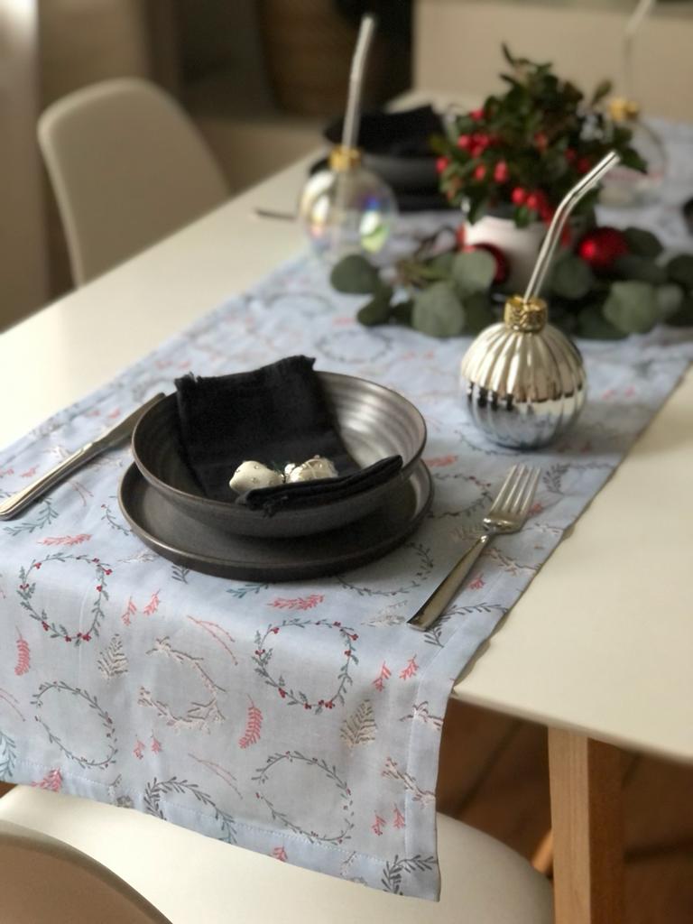 Musselin Liebe Tischläufer Weihnachten