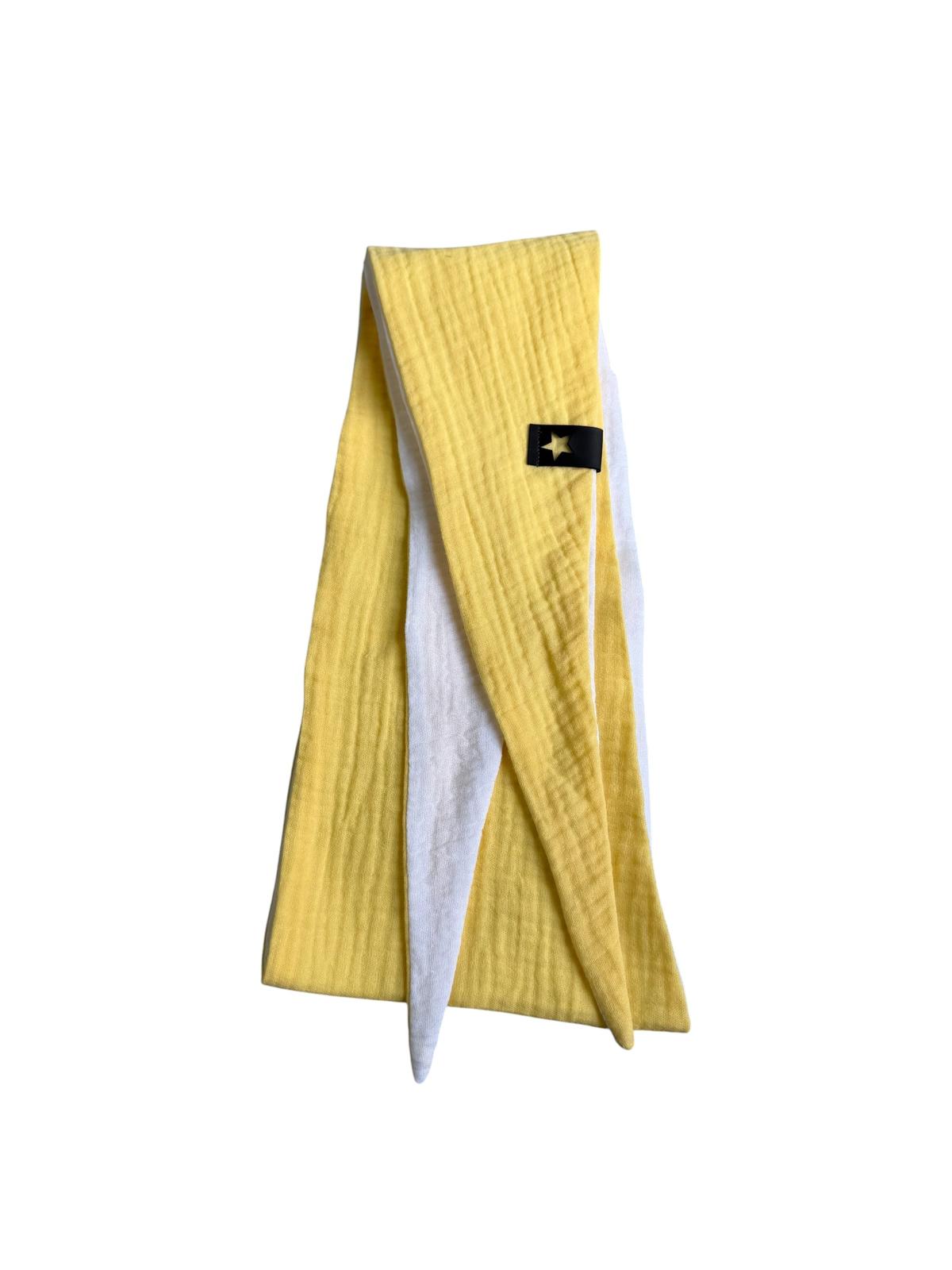 Musselin Liebe Mini Sophie Scarf Halstuch in gelb und weiß