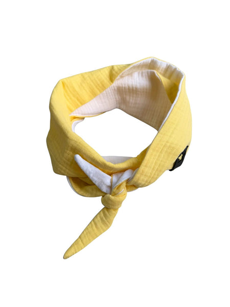 Musselin Liebe Mini Sophie Scarf Halstuch in gelb und weiß