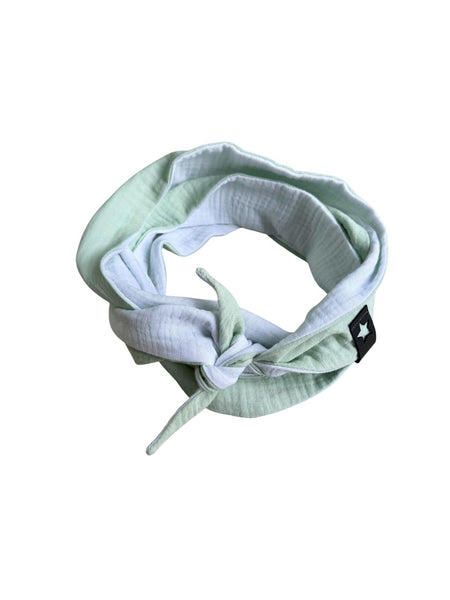 Musselin Liebe Mini Sophie Scarf Halstuch in hellmint und weiß