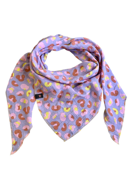 Musselin Liebe M Tuch Dreieckstuch in Leo lila