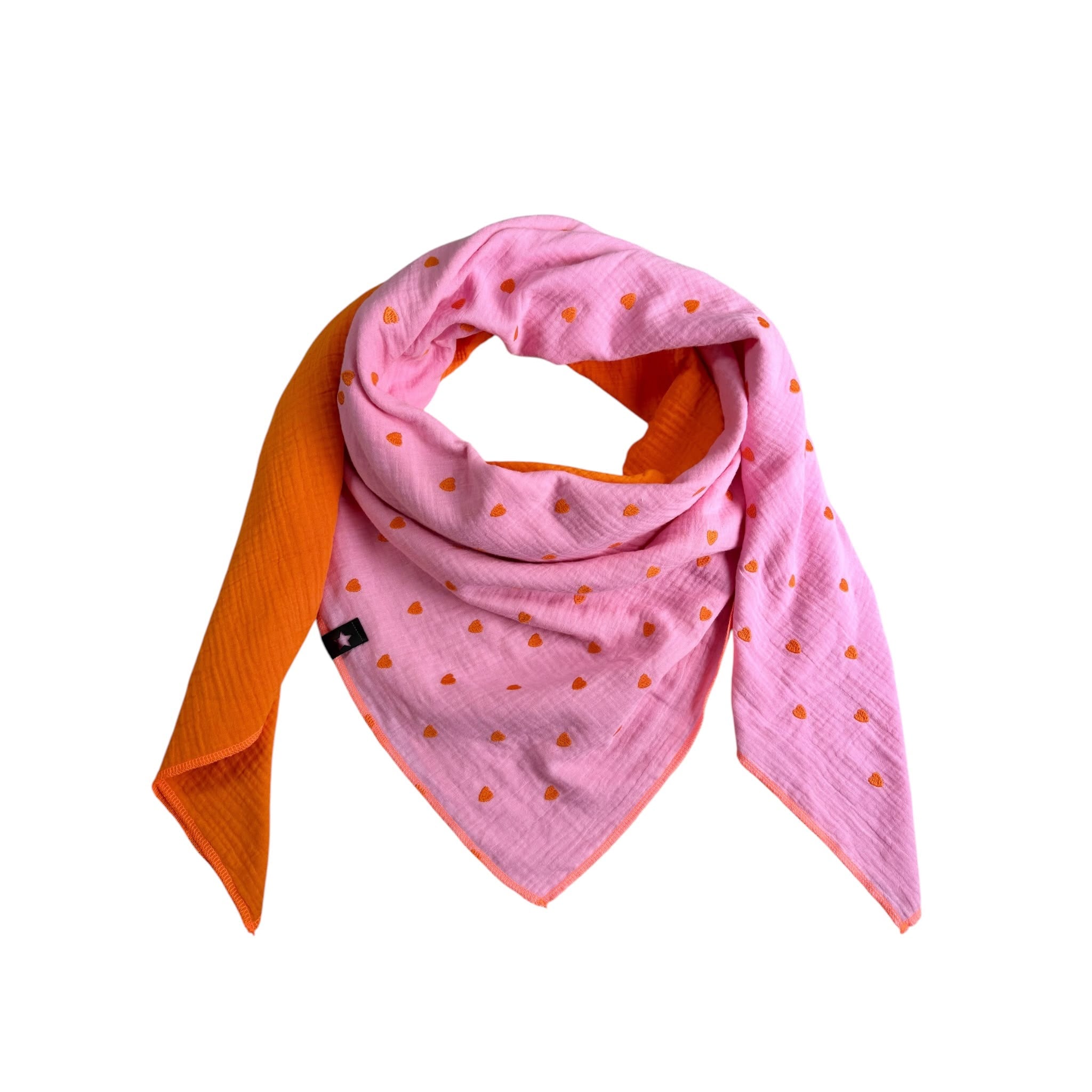 Musselin Liebe XL Tuch Halstuch Schal aus Musselin Baumwolle zweifarbig