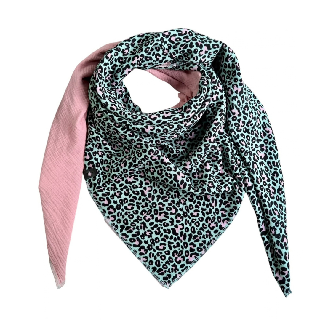 Musselin Liebe XL Tuch Halstuch Schal aus Musselin Baumwolle zweifarbig
