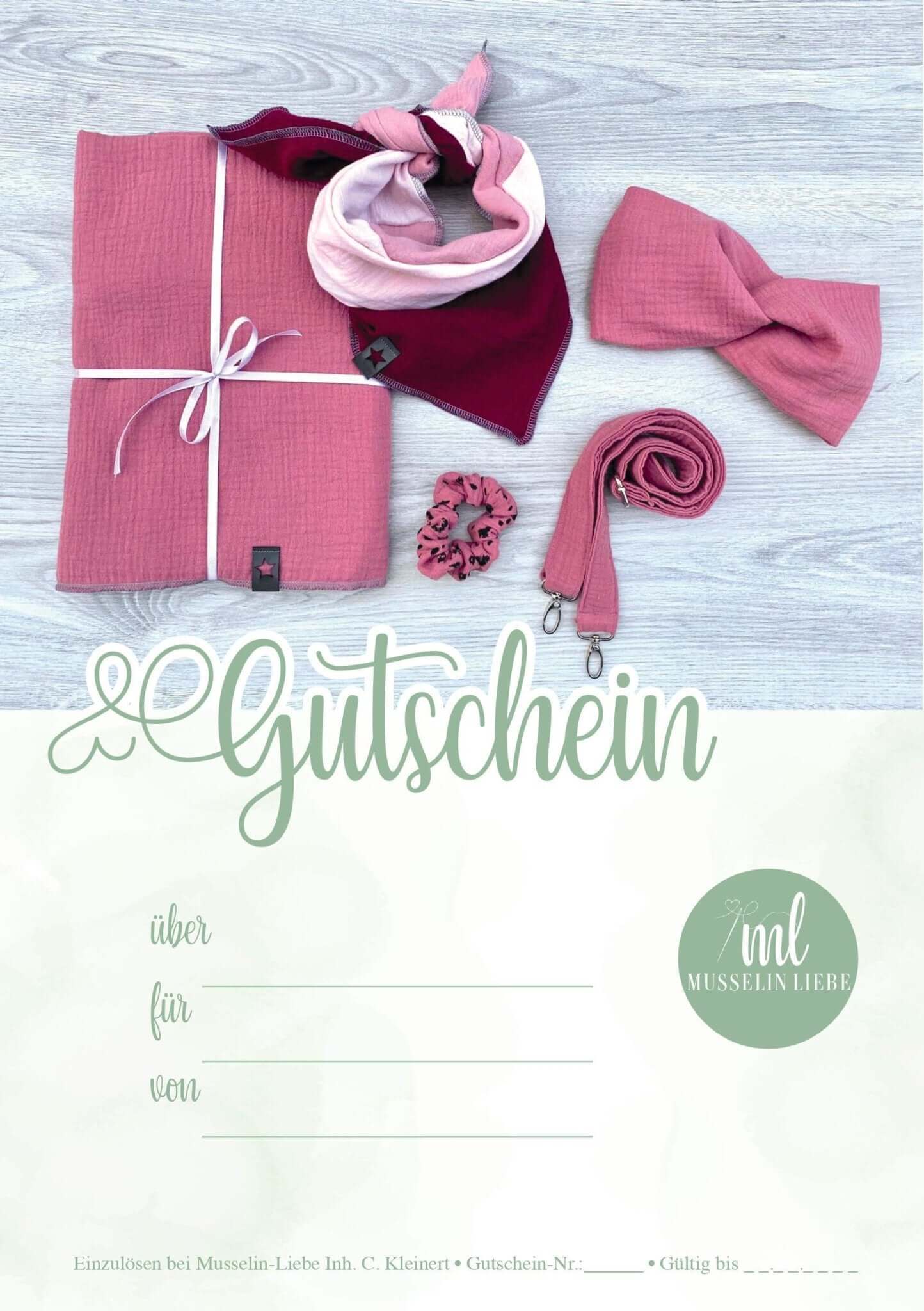 Postalischer Gutschein von Musselin Liebe